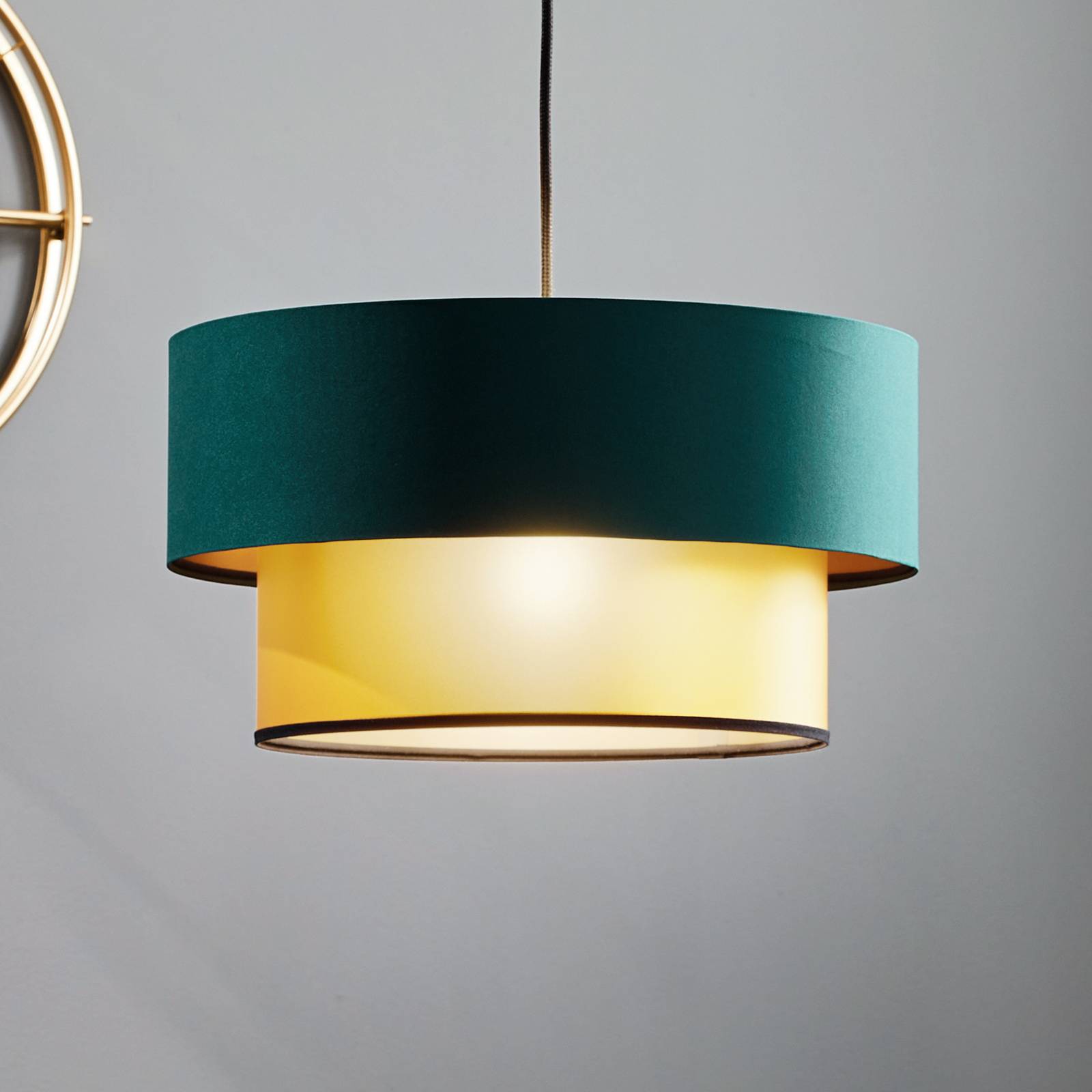 Hängelampe Dorina, grün/gold Ø 40cm Hängelampe Dorina, grün/gold Ø 40cm von Maco Design