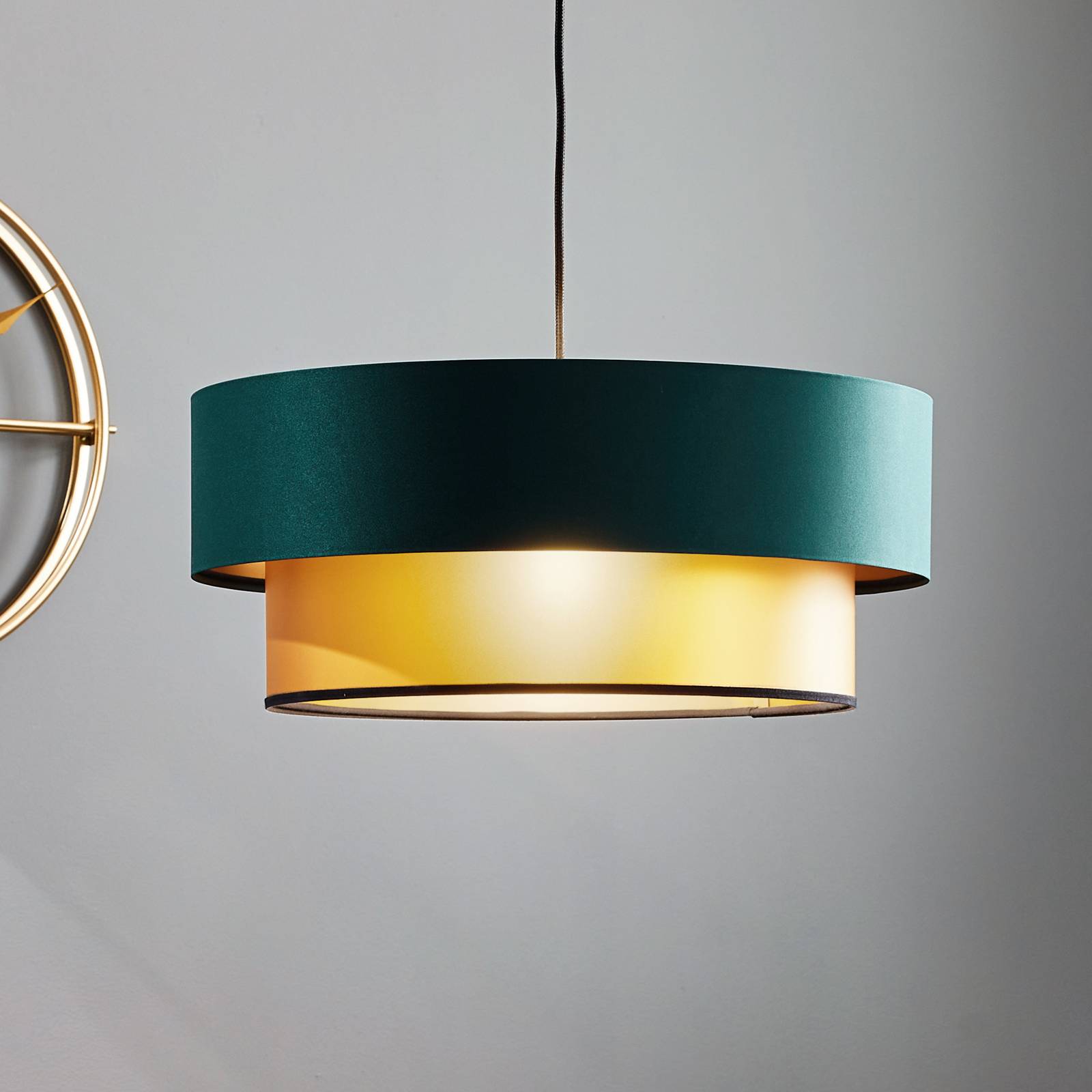 Hängelampe Dorina, grün/gold Ø 50cm Hängelampe Dorina, grün/gold Ø 50cm von Maco Design