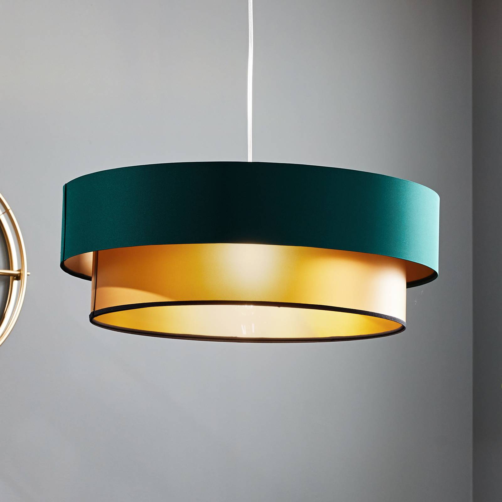 Hängelampe Dorina, grün/gold Ø 60cm Hängelampe Dorina, grün/gold Ø 60cm von Maco Design