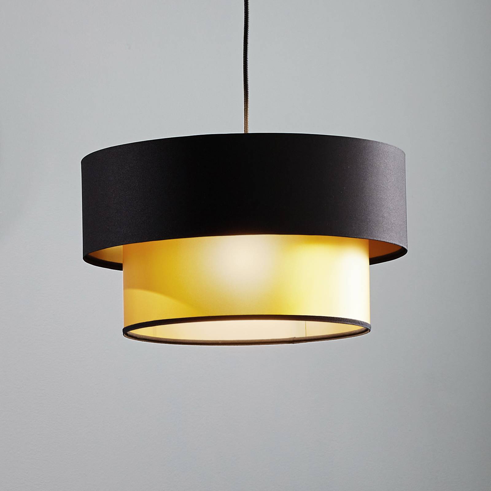 Hängelampe Dorina, schwarz/gold, Ø 40cm von Maco Design