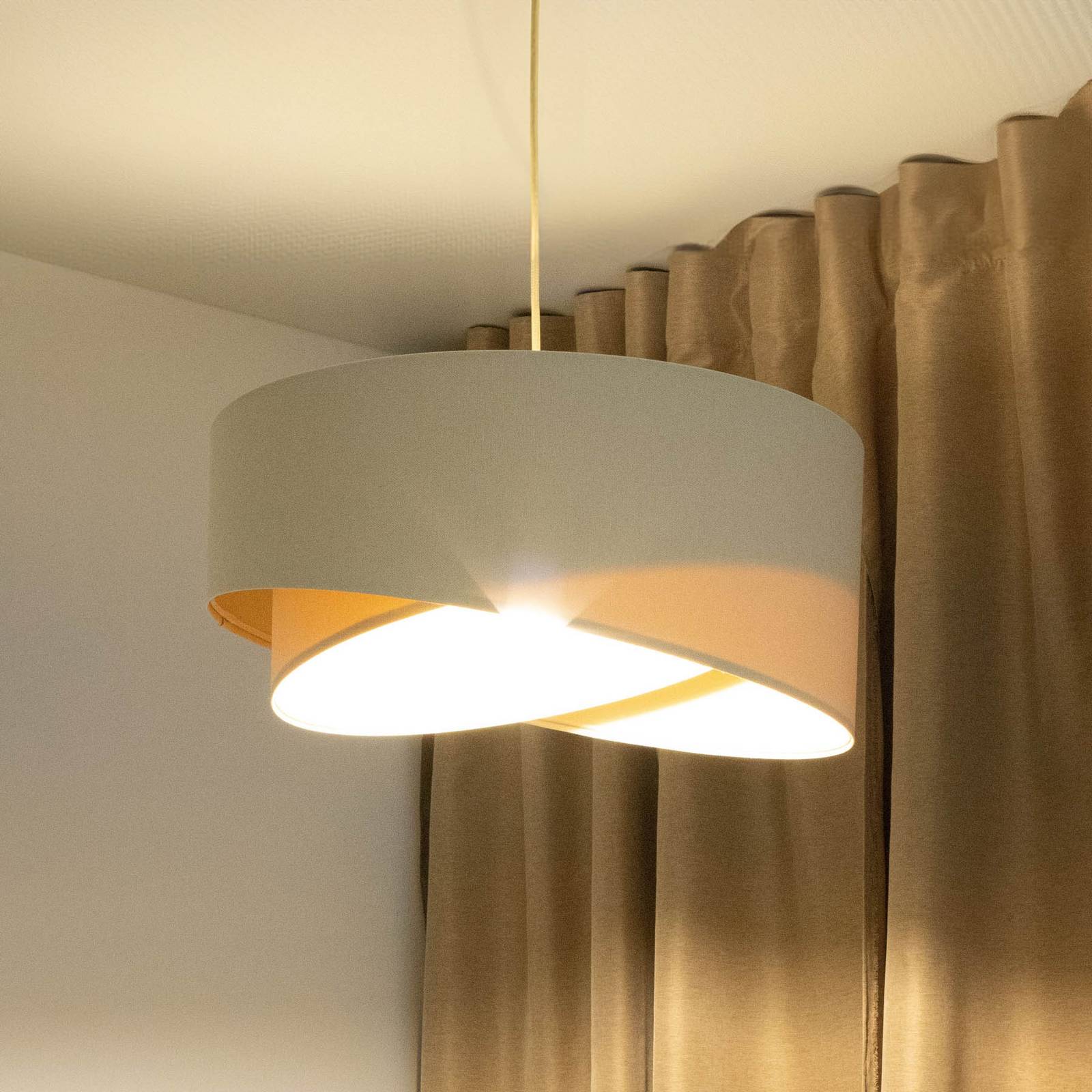 Hängeleuchte Boho, creme/beige, Ø 50 cm, Höhe 23 cm, Leinen Hängeleuchte Boho, creme/beige, Ø 50 cm, Höhe 23 cm, Leinen von Maco Design