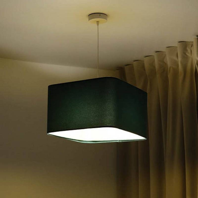 Hängeleuchte Kwadro, grün, 40 x 40 cm, Velourstoff von Maco Design