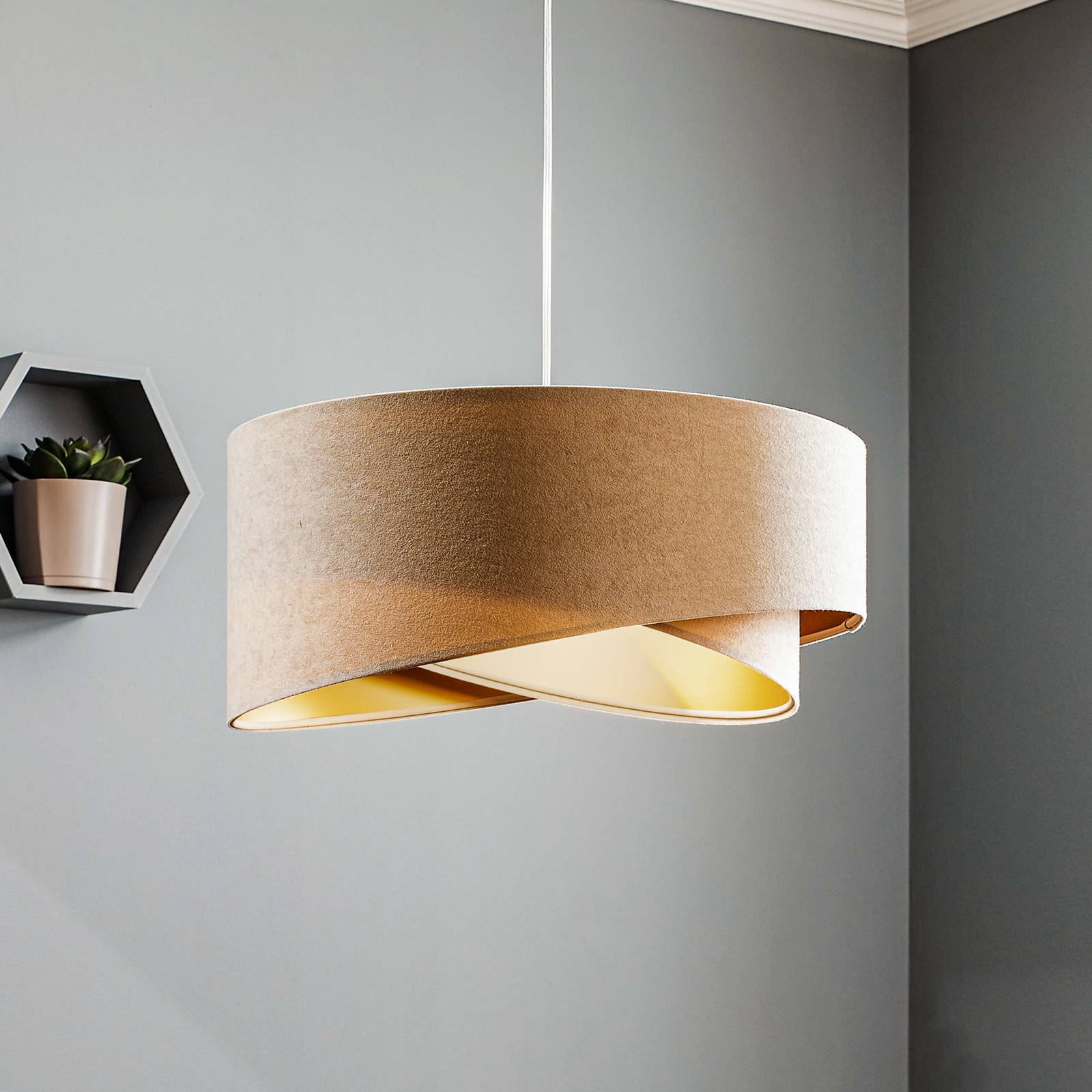 Hängeleuchte Vivien, zweifarbig, creme/gold Hängeleuchte Vivien, zweifarbig, creme/gold von Maco Design