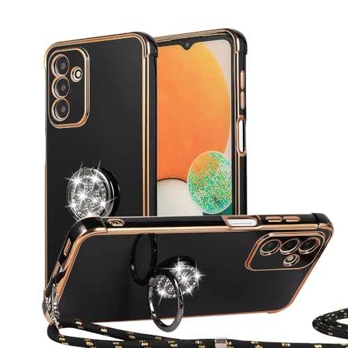 MacroHu 1x Handyhülle mit Band für Samsung Galaxy A15 5G - TPU Silikon Bumper Stoßfeste Schutzhülle Abnehmbar mit Ring-Schwarz MacroHu 1x Handyhülle mit Band für Samsung Galaxy A15 5G - TPU Silikon Bumper Stoßfeste Schutzhülle Abnehmbar mit Ring-Schwarz von MacroHu