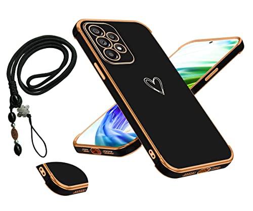 MacroHu 1x Handyhülle mit Band für Samsung Galaxy A53 5G - TPU Bumper Stoßfeste Cover Silikon Schutzhülle Schwarz MacroHu 1x Handyhülle mit Band für Samsung Galaxy A53 5G - TPU Bumper Stoßfeste Cover Silikon Schutzhülle Schwarz von MacroHu