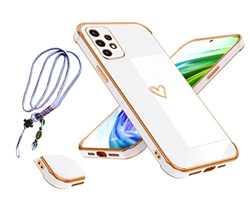 MacroHu 1x Handyhülle mit Band für Samsung Galaxy A53 5G Handykette Hülle TPU Bumper Stoßfeste Cover Silikon Schutzhülle Hülle mit Umhängeband Halskette Handyhülle Necklace Handyhülle-Weiß MacroHu 1x Handyhülle mit Band für Samsung Galaxy A53 5G Handykette Hülle TPU Bumper Stoßfeste Cover Silikon Schutzhülle Hülle mit Umhängeband Halskette Handyhülle Necklace Handyhülle-Weiß von MacroHu