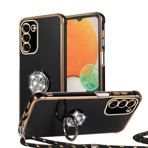 MacroHu 1x Handyhülle mit Band für Samsung Galaxy S20 FE - TPU Silikon Bumper Stoßfeste Schutzhülle Abnehmbar mit Ring-Ständer und Kette - Schwarz MacroHu 1x Handyhülle mit Band für Samsung Galaxy S20 FE - TPU Silikon Bumper Stoßfeste Schutzhülle Abnehmbar mit Ring-Ständer und Kette - Schwarz von MacroHu
