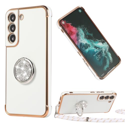 MacroHu 1x Handyhülle mit Band für Samsung Galaxy S21 FE 5G Handykette Hülle mit Ständer HandyHülle mit Umhängen TPU Silikon Bumper Stoßfeste Schutzhülle Abnehmbar Necklace Hülle mit Ring -Weiß MacroHu 1x Handyhülle mit Band für Samsung Galaxy S21 FE 5G Handykette Hülle mit Ständer HandyHülle mit Umhängen TPU Silikon Bumper Stoßfeste Schutzhülle Abnehmbar Necklace Hülle mit Ring -Weiß von MacroHu