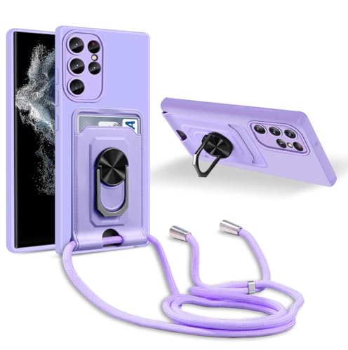 MacroHu 1x Handykette Hülle für Samsung Galaxy S22 Ultra 5G Handyhülle mit Band Necklace Handyhülle TPU Stoßfeste Cover Silikon Schutzhülle Verstellbarer Halskette Handyhülle mit Umhängeband- Lila MacroHu 1x Handykette Hülle für Samsung Galaxy S22 Ultra 5G Handyhülle mit Band Necklace Handyhülle TPU Stoßfeste Cover Silikon Schutzhülle Verstellbarer Halskette Handyhülle mit Umhängeband- Lila von MacroHu