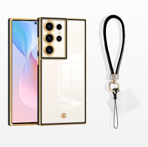 MacroHu 1x Handykette Hülle mit Band für Samsung Galaxy S21 Ultra 5G Handyhülle mit Band Hülle mit Kette TPU Silikon Transparent Handykette Hülle mit Kordel Durchsichtig Stoßfeste Schutzhülle-Schwarz MacroHu 1x Handykette Hülle mit Band für Samsung Galaxy S21 Ultra 5G Handyhülle mit Band Hülle mit Kette TPU Silikon Transparent Handykette Hülle mit Kordel Durchsichtig Stoßfeste Schutzhülle-Schwarz von MacroHu