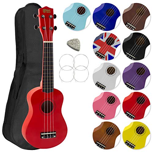 Mad About SU8-RD Sopran-Ukulele in Rot mit einer GRATIS Gigbag, Pick und Ersatzsaiten - großartig für Schulen und Anfänger von Mad About