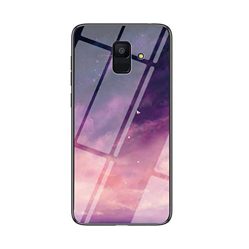 MadBee Kompatibel mit Samsung Galaxy A6 2018 Hülle [mit HD-Schutzfolie], Sternenklarer Himmel Weich Silikon Handyhülle TPU Bumper Handytasche Schutzhülle Protective Dünn Abdeckung (Lila) von MadBee