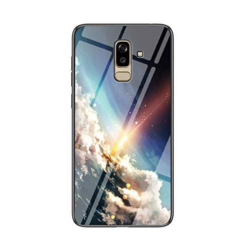 MadBee Kompatibel mit Samsung Galaxy J8 2018 Hülle [mit HD-Schutzfolie], Sternenklarer Himmel Weich Silikon Handyhülle TPU Bumper Handytasche Schutzhülle Protective Dünn Abdeckung (Heller) von MadBee