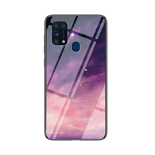 MadBee Kompatibel mit Samsung Galaxy M31 Hülle [mit HD-Schutzfolie], Sternenklarer Himmel Weich Silikon Handyhülle TPU Bumper Handytasche Schutzhülle Protective Dünn Abdeckung (Lila) von MadBee
