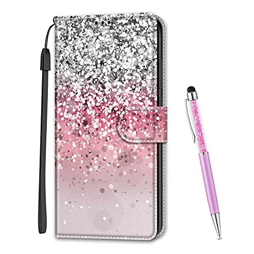 MadBee Kompatibel mit Samsung Galaxy S10 Hülle, Leder Handyhülle Tasche Schutzhülle Brieftasche Klapphülle Ständer und Kartensteckplätze Hülle für Samsung Galaxy S10 (Pailletten) von MadBee