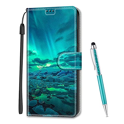 MadBee Kompatibel mit Samsung Galaxy S20 FE 5G / S20 FE Lite Hülle, Leder Handyhülle Tasche Schutzhülle Brieftasche Klapphülle Ständer und Kartensteckplätze Hülle (Aurora) von MadBee