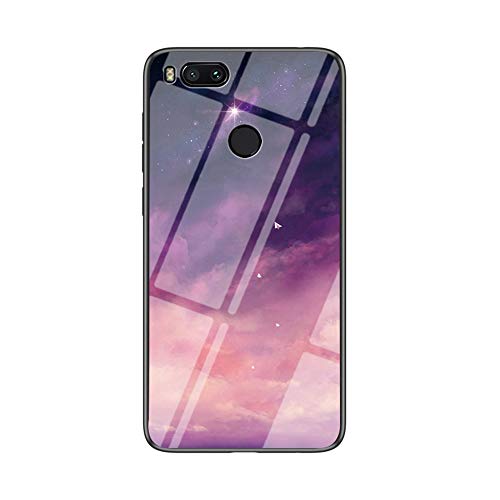 MadBee Kompatibel mit Xiaomi Mi A1 / Mi 5X Hülle [mit HD-Schutzfolie], Sternenklarer Himmel Weich Silikon Handyhülle TPU Bumper Handytasche Schutzhülle Protective Dünn Abdeckung (Lila) von MadBee