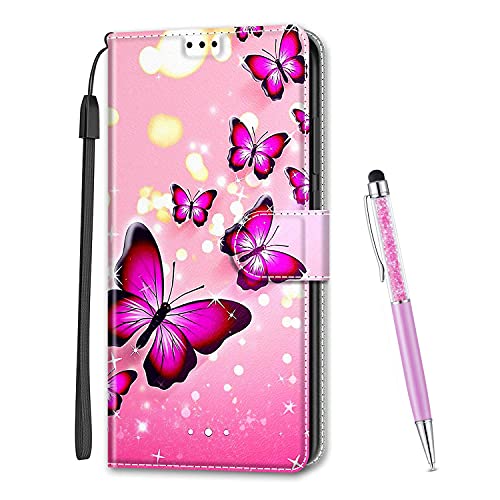 MadBee Kompatibel mit iPhone 11 Pro Hülle (5,8 Zoll), Leder Handyhülle Tasche Schutzhülle Brieftasche Klapphülle Ständer und Kartensteckplätze Hülle für iPhone 11 Pro (Schmetterling A) von MadBee