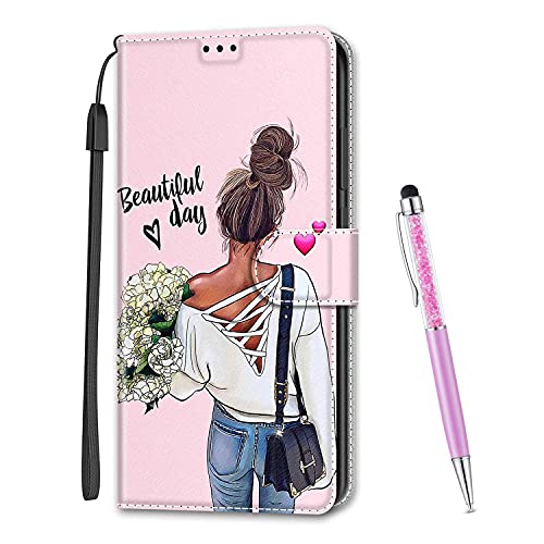MadBee Kompatibel mit iPhone 13 Mini Hülle 5,4 Zoll, Leder Handyhülle Tasche Schutzhülle Brieftasche Klapphülle Ständer und Kartensteckplätze Hülle für iPhone 13 Mini (Mädchen) von MadBee