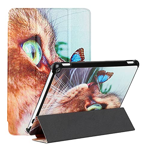 MadBee Tablet Hülle für All-New Amazon Fire HD 10/HD 10 Plus (11th, 2021), PU Leder Flip Case Cover Ultra Schlank Superleicht Ständer Schutzhülle mit Standfunktion [Auto Schlaf/Wach] (Katze) von MadBee