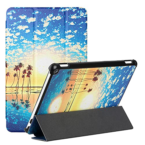 MadBee Tablet Hülle für All-New Amazon Fire HD 10/HD 10 Plus (11th, 2021), PU Leder Flip Case Cover Ultra Schlank Superleicht Ständer Schutzhülle mit Standfunktion [Auto Schlaf/Wach] (Meer) von MadBee