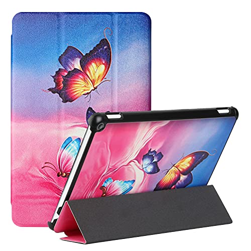 MadBee Tablet Hülle für All-New Amazon Fire HD 10/HD 10 Plus (11th, 2021), PU Leder Flip Case Cover Ultra Schlank Superleicht Ständer Schutzhülle mit Standfunktion [Auto Schlaf/Wach] (Schmetterling) von MadBee