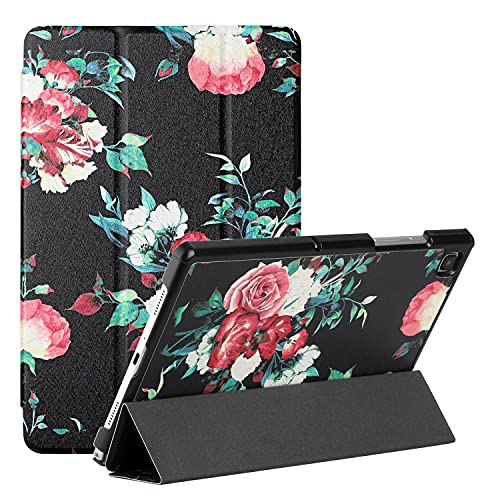 MadBee Tablet Hülle für Samsung Galaxy Tab A7 10.4 (2020 Release)/T500/T505, PU Leder Flip Case Cover Ultra Schlank Superleicht Ständer Schutzhülle mit Standfunktion [Auto Schlaf/Wach] (Blume) von MadBee