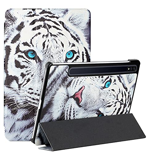 MadBee Tablet Hülle für Samsung Galaxy Tab S7/T870/T875, PU Leder Flip Case Cover Ultra Schlank Superleicht Ständer Schutzhülle mit Standfunktion [Auto Schlaf/Wach] (Tiger) von MadBee