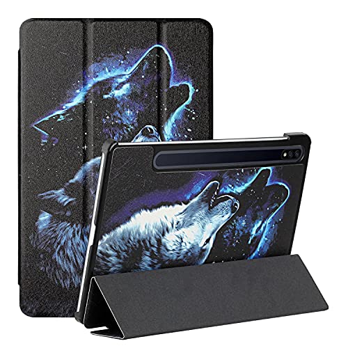 MadBee Tablet Hülle für Samsung Galaxy Tab S7/T870/T875, PU Leder Flip Case Cover Ultra Schlank Superleicht Ständer Schutzhülle mit Standfunktion [Auto Schlaf/Wach] (Wolf#1) von MadBee