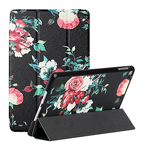 MadBee Tablet Hülle für iPad Mini 5/iPad Mini 4 (5th/4th Gen, 2019/2015), PU Leder Flip Case Cover Ultra Schlank Superleicht Ständer Schutzhülle mit Standfunktion [Auto Schlaf/Wach] (Blume) von MadBee