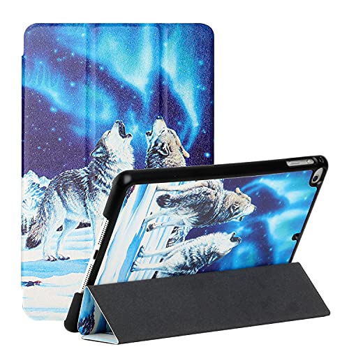 MadBee Tablet Hülle für iPad Mini 5/iPad Mini 4 (5th/4th Gen, 2019/2015), PU Leder Flip Case Cover Ultra Schlank Superleicht Ständer Schutzhülle mit Standfunktion [Auto Schlaf/Wach] (Wolf#2) von MadBee