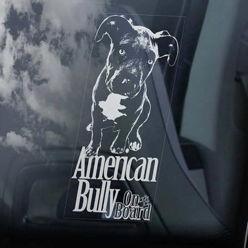 Madcolitote American Bully on Board Auto-Fensteraufkleber "Beware of The Dog", Bullterrier, Vinyl, gestanzt, lustiger Stoßstangen-Aufkleber, Geschenk für Hunde und Haustiere Madcolitote American Bully on Board Auto-Fensteraufkleber "Beware of The Dog", Bullterrier, Vinyl, gestanzt, lustiger Stoßstangen-Aufkleber, Geschenk für Hunde und Haustiere von Madcolitote