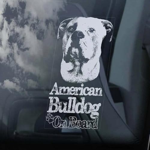Madcolitote Auto-Fensteraufkleber mit Aufschrift "American Bulldog on Board", Aufschrift "Beware of The Dog", Bully Scott, Vinyl, gestanzt, lustig, Geschenk für Hunde und Haustiere von Madcolitote