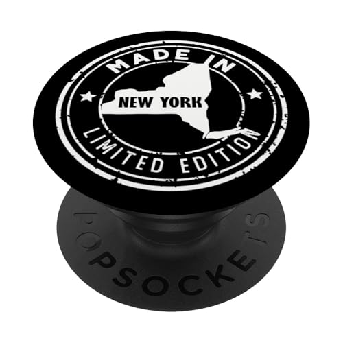 US Pride im Vintage-Stil, hergestellt im Bundesstaat New York, limitierte Auflage PopSockets Klebender PopGrip US Pride im Vintage-Stil, hergestellt im Bundesstaat New York, limitierte Auflage PopSockets Klebender PopGrip von Made in US Proud American States Badge