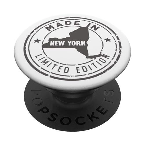 US Pride im Vintage-Stil, hergestellt im Bundesstaat New York, limitierte Auflage PopSockets Klebender PopGrip US Pride im Vintage-Stil, hergestellt im Bundesstaat New York, limitierte Auflage PopSockets Klebender PopGrip von Made in US Proud American States Badge
