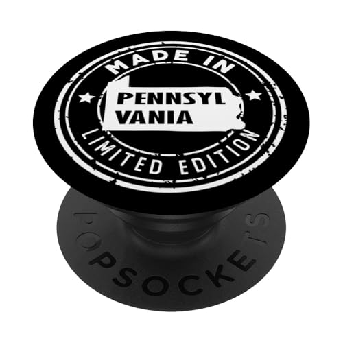 US Pride in limitierter Auflage, im Vintage-Look, hergestellt in Pennsylvania State PopSockets Klebender PopGrip von Made in US Proud American States Badge