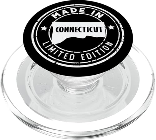 US Pride in limitierter Auflage, im Vintage-Stil, hergestellt in Connecticut State PopSockets PopGrip für MagSafe von Made in US Proud American States Badge