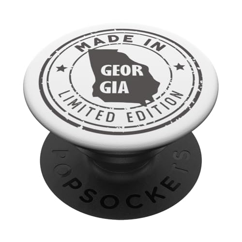 US Pride in limitierter Auflage, im Vintage-Stil, hergestellt in Georgia State PopSockets Klebender PopGrip von Made in US Proud American States Badge