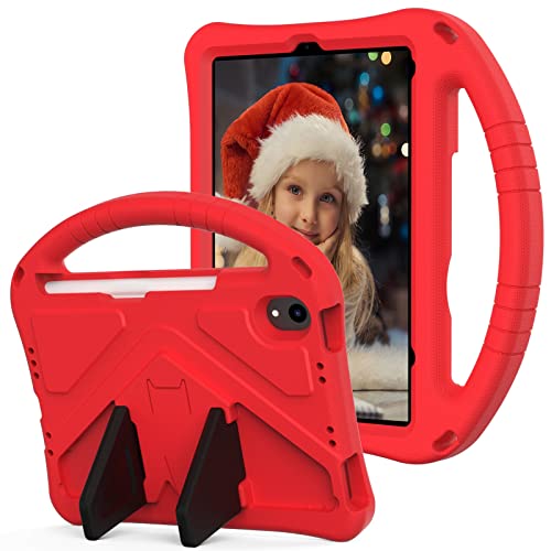 MadeRy Hülle Kompatibel mit Pad Mini 6th 2021 8.3 inch (A2567 A2568 A2569), Leichte Silikon Stoßfest Robust Kind Schutzhülle Handgriff und Standfunktion, Rot von MadeRy