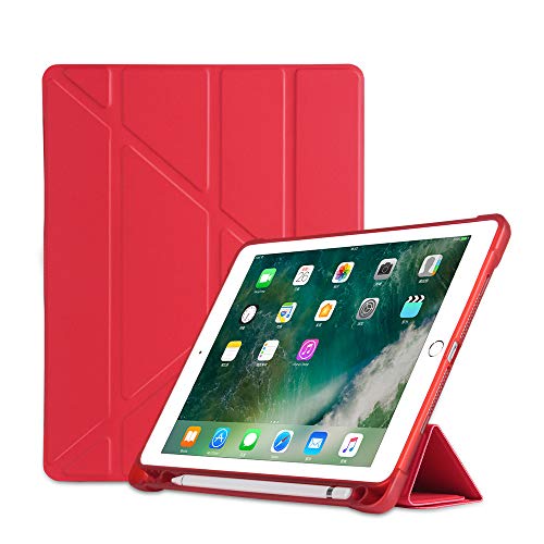 MadeRy Hülle für iPad Mini 5 (2019) / iPad Mini 4 / Mini 3 / Mini 2 / Mini 7.9 inch, Ultra Slim Leichter Smart Case mit Bleistift Halter, Auto Schlaf/Aufwachfunktion, Rot von MadeRy
