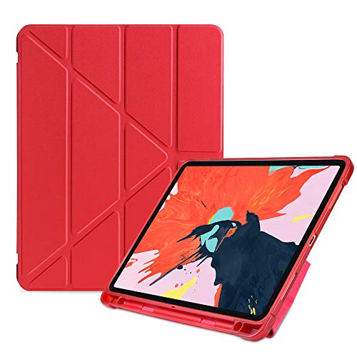 MadeRy Hülle für iPad Pro 11 inch 2020/2018, Ultra Slim Leichter Stoßfestes Smart Case mit Bleistift Halter, Auto Schlaf/Aufwachfunktion, Rot von MadeRy
