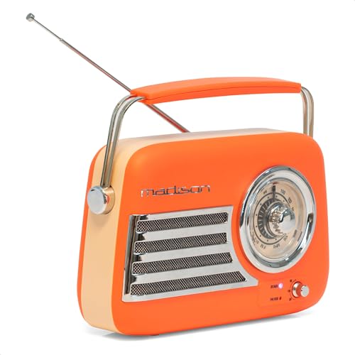 Madison - FREESOUND-VR40OR-MAT - 30W Vintage-Radio mit langem Akku - Bluetooth, USB & FM - Orange matt - Vintage, Nostalgie, Retro Madison - FREESOUND-VR40OR-MAT - 30W Vintage-Radio mit langem Akku - Bluetooth, USB & FM - Orange matt - Vintage, Nostalgie, Retro von Madison