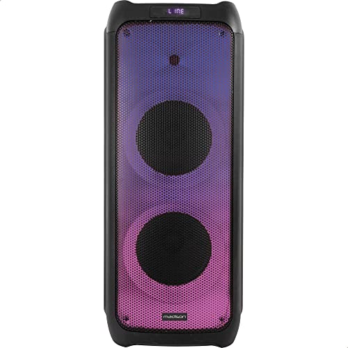 Madison - MAD-VEGAS120-2x10" 800W Lautsprecher mit Bluetooth, USB und MICRO-SD - Frontplatte beleuchtet mit 172LEDs - Schwarz von Madison