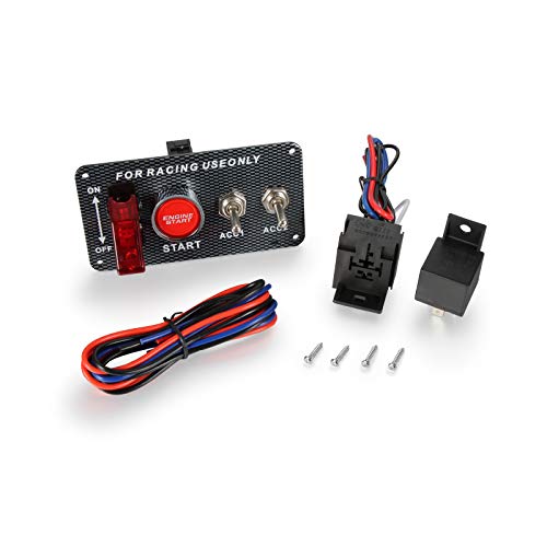 Madlife Garage 12V Rennwagen Auto Motorstart Kohlefaser Frontplatte Relais Schalttafel Kippschalter Druckknopf Zündung Madlife Garage 12V Rennwagen Auto Motorstart Kohlefaser Frontplatte Relais Schalttafel Kippschalter Druckknopf Zündung von Madlife Garage
