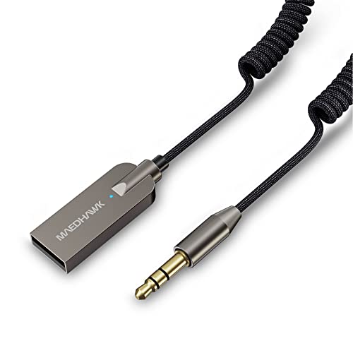 MaedHawk Aux Bluetooth Adapter Auto, Bluetooth 5.3 Empfänger Aux Wireless Adapter Auto USB Bluetooth AUX Adapter Mini Bluetooth Adapter Für Auto Home Stereo/Freisprecheinrichtung/Lautsprecher von MaedHawk