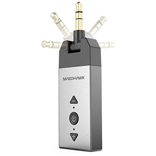 Maedhawk Bluetooth Adapter Auto, (aptX Niedrige Latenz, AptX HD), Drahtloser Aux Bluetooth 5.0 Empfänger mit Freisprechanrufen und Drehbare Audiobuchse für Auto Kopfhörer Heim-Stereo-Lautsprecher von MaedHawk