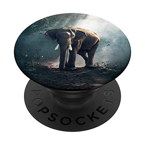 Elefant Elephant Tier Safari Afrika Grau Zoo Elefan Elefanz PopSockets mit austauschbarem PopGrip von Mädchen & Jungs cooler Fingerhalter schön am Handy