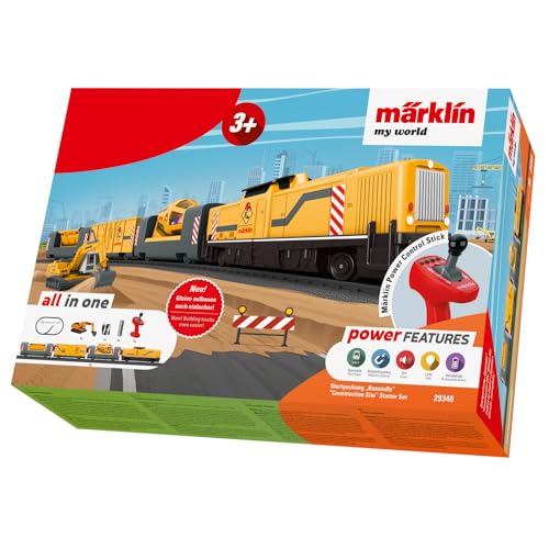 Märklin My World Spielzeugeisenbahn Startpackung Baustelle 29346 - Elektrischer Zug 48 cm mit Fernsteuerung - inklusive Betonmischer und Bagger für den BAU für Fans von Modelleisenbahnen ab 3 Jahre von Märklin