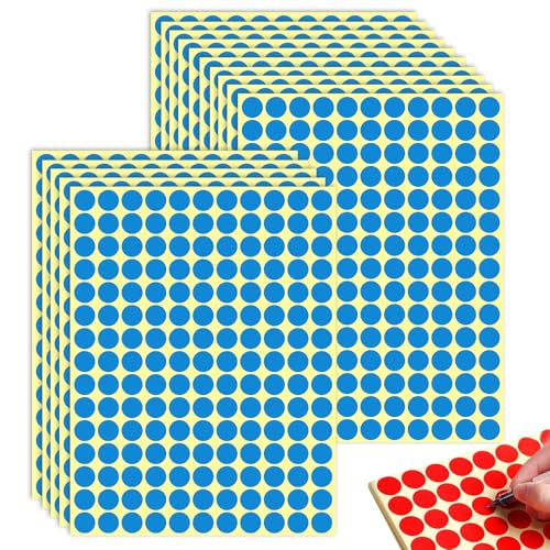 Mafagwre 10mm Klebepunkte Bunt, 2475 Stück Punkt Aufkleber, Selbstklebende Markierungspunkte, Farbige Punkte Aufkleber, Farbkodierung-Aufkleber Für Kalender, Planer Und Zum Basteln (blue) von Mafagwre