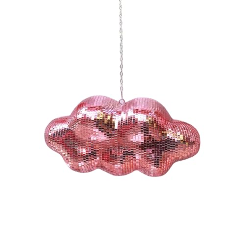 Mafagwre Disco Spiegel Ball, Silber Hängekugel, Discokugel Kinder, Spiegelkugel Discokugeln, Glänzende Disco Ball, Disco Kugel Requisiten, Discokugel Klein, Hängende Discowolkendekoration (pink) von Mafagwre